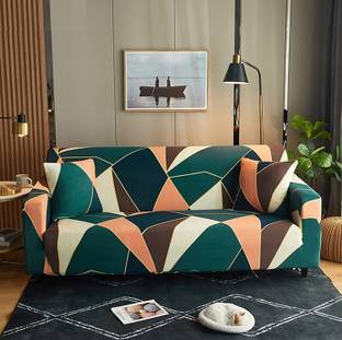 TURIYA Polyester, Polycotton Geometric 3 Seater Sofa Cover