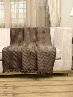 Saral Home Velvet 3 Seater Sofa Geometric Cover