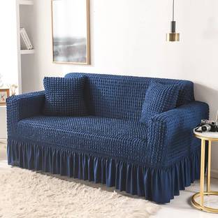 lukzer Polyester 2 Seater Sofa Checkered Cover
