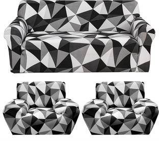 FurShine Polyester Abstract 3+1+1 Seater Sofa Cover
