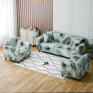 lukzer Polyester Floral 3+1+1 Seater Sofa Cover