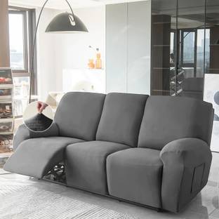 HOKiPO Velvet 3 Seater Sofa Plain Cover