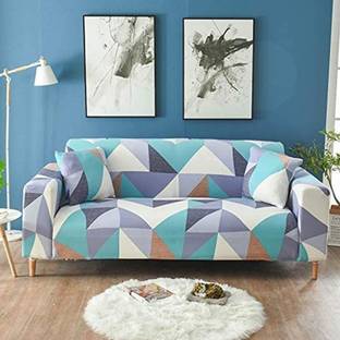 lukzer Polyester 3 Seater Sofa Geometric Cover