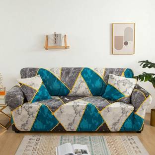 lukzer Polyester Geometric 4 Seater Sofa Cover