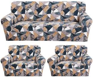 Gifts Island Polyester 3+1+1 Seater Sofa Geometric Cover