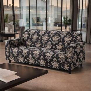 VARIKSH HOMES Polyester 3 Seater Sofa Geometric Cover