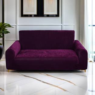 Rabhnoor Velvet, Silk Plain 3 Seater Sofa Cover