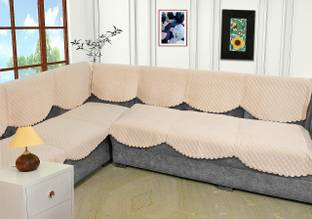 EASTTARDOMM Velvet 6 Seater Sofa Geometric Cover
