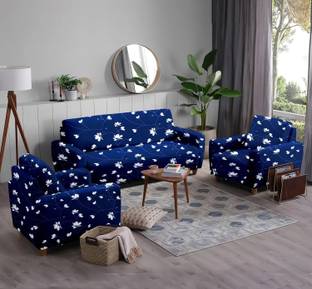 Gifts Island Polyester Floral 3+1+1 Seater Sofa Cover