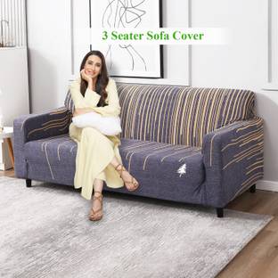 HOKiPO Polyester Striped 3 Seater Sofa Cover