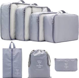 Grilazza 7 PCS Luggage Packing Laundry Cubes Organizer Carry Suitcase Clothes Bag Set Travel Toiletry Kit