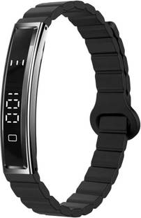 LYNZ Smart Bracelet,Silver, Unique Design, Curved Digital Display, Multiple Sports