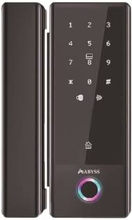 Abyss GL16 Smart Wi-Fi Digital Door Lock for Glass Doors | Fingerprint, RFID, Password, Mechanical Key Access | Inbuilt Wi-Fi & SmartLife App Compatibility Smart Door Lock