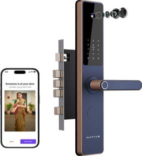 NATIVE By Urban Company Lock Pro with Camera Unlock & Doorbell Connect | 7-Way Unlock |Free Installation Smart Door Lock