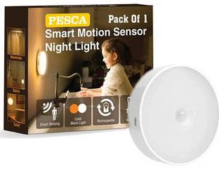 PESCA LED Smart Motion Sensor Light 108 USB Rechargeable Stick-Anywhere Night light Smart Sensor Light