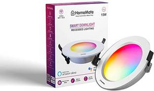 HomeMate WiFi Smart LED Downlight | 15 Watt | 16 Million Colors + Warm and Cool White | Compatible with Alexa and Google Home Smart Sensor Light