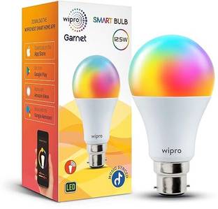 Wipro B22 12.5 W Wi-Fi RGB LED with Voice & App Control Smart Bulb