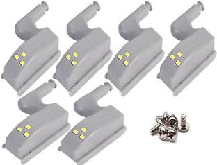 Urban Infotech 6 Pcs Smart Hinge LED Light with Battery for Cupboard Modern Kitchen Wardrobe Smart Bulb