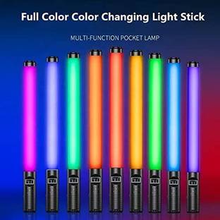 TECHGEAR RGB Led Video Light Stick Wand with Stand, QEUOOIY 360° Full Color Light Strip