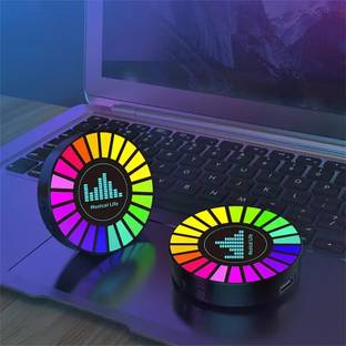 QCEN Rechargeable RGB Sound Control Light, Dynamic Rhythm Light with Round Sound Smart Sensor Light