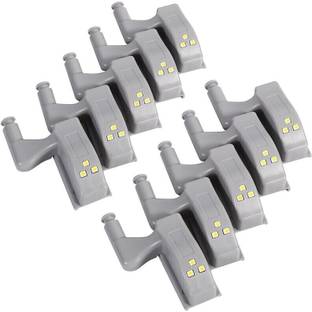 AMG Music Universal Under Cabinet Cupboard LED Hinge Light ,Warm/Cool White Night Light for Almirah and Modern Home Kitchen ,Door Hinge Lighting ,Cabinet Inner Sensor Light with Batteries (Pack of 10) Smart Bulb