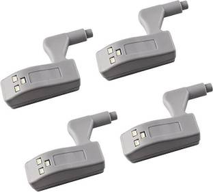 AMG Music Universal Cabinet Cupboard Hinge LED Light Cabinet Sensor Light for Modern Kitchen Home Lamp Hinge Lights Wardrobe Warm/Cool White Night Light for Almirah and Modern Home Kitchen ,Door Hinge Lighting -Warm White with Battery (Pack of 4) Smart Bulb