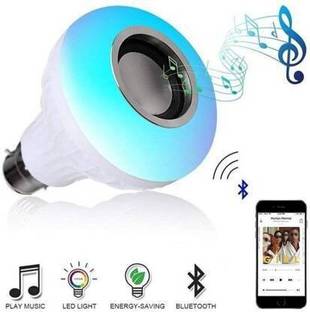 Shilpi Gift Led Bulb with Bluetooth Speaker Music Light Bulb B22 LED White + RGB Light Ball Bulb Colorful Lamp with Remote Control for Home, Bedroom, Living Room, Party Decoration Smart Bulb Smart Bulb