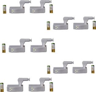 OTTOCLICK Hinge LED Light For Wardrobe-Turns ON When Door Opens BatteryOperated(Pack f 10) Smart Sensor Light
