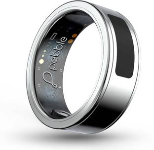 pebble Iris Smart Touch Controls, Stainless Steel Build, Health & Recovery Tracker Smart Ring