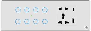 HomeMate Smart Touch Switch Panel | 8 Switch & 1 Socket with Quick Charge USB's