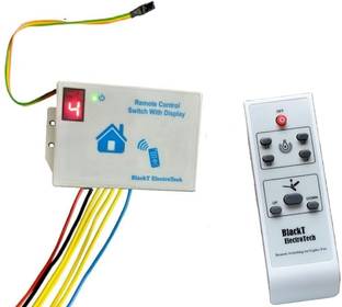 Blackt Electrotech (BT16D) Wireless Remote Switch For 4 Lights, 1 Fan With Speed Control Display Smart Switch