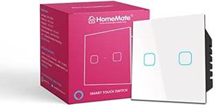 HomeMate Wi-Fi Smart 2 Gang Touch Switch| No Hub Required Smart Switch