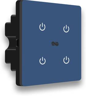 iotics Smart Touch Switch for 4 Lights, Remote, Mobile App, Alexa & Google Home Smart Switch