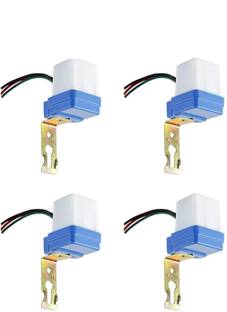 GoodsBazaar 4pc Combo 220 V Auto Day/Night On & Off Photocell LDR Sensor Switch Water Proof Smart Switch