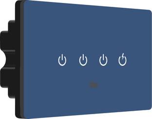 iotics Smart Touch Switch for 4 Lights, Remote, Mobile App, Alexa & Google Home Smart Switch
