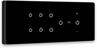 iotics Smart Touch Switch for 7 Light & 1 Dimmer, Remote, Mobile App, Voice Control Smart Switch