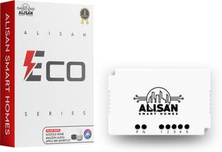 ALISAN SMART HOMES 5 Node wifi Switch | No Hub Required | Retro Fit | voice enabled Smart Switch