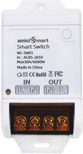 amiciSmart WiFi Smart Switch for Home Automation, 30A Timer Switch Compatible with Alexa Smart Switch