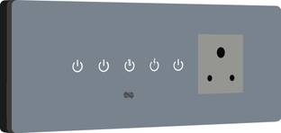 iotics Smart Touch Switch for 4 Lights & 1 Plug, Remote, Mobile App, Alexa, Google Home Smart Switch