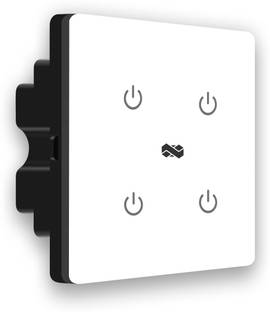 iotics Smart Touch Switch for 4 Lights, Remote, Mobile App, Alexa & Google Home Smart Switch