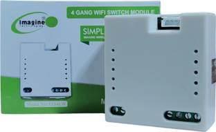 Imagine Technologies 4 Gang Smart WiFi Switch | Retro Fit with Manual Control | No Hub Required | Working Online and Offline Smart Switch