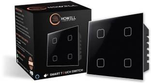 Howell Wi-Fi Smart 4 Gang Touch Switch Compatible with Alexa, Google Assistant & Siri Smart Switch