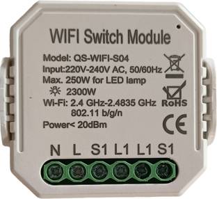 IFITech 10A WiFi Smart Switch DIY Module for Smart Home Automation Solution | No Hub Required | Compatible with , Google Home and IFTTT | Timer Controller (White) Smart Switch