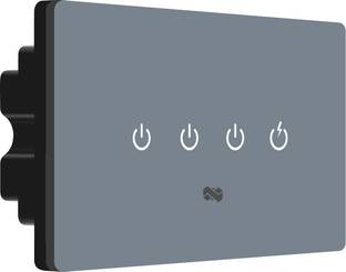 iotics Smart Touch Switch for 4 Lights, Remote, Mobile App, Alexa & Google Home Smart Switch