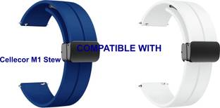 ACM WSM19G22DBLWT3891 Pack of 2 Watch Strap Magnetic Clasp Belt 22mm for Cellecor M1 Stew Smartwatch (...