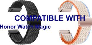 ACM WSM26N22BKWT1094 Pack of 2 Watch Strap Woven Braided Magnetic 22mm for Honor Watch Magic Smartwatc...