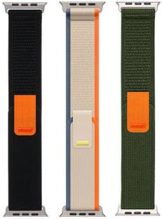 BLACK LOVIES Nylon Trail Loop Smart Watch Strap Belt for Ultra Watch 49 mm, Series 8 / 7 45 mm, Series 6 / 5 / 4 44 mm, Series 3 / 2 / 1 42 mm, T800 Ultra, Watch 8 Ultra, i8 Pro Max, W26, T800 Smart Watch Strap