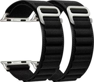 Flipkart SmartBuy Soft Nylon Textile Woven Alpine Loop Strap Belt for iWatch Series 8/7/6/5/4/SE (42/44/45mm) With Metal G Hook (Combo of 2) [Watch NOT Included] Smart Watch Strap