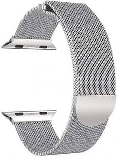 Styleys Milanese Loop Strap for iWatch 42mm, 44mm Stainless Steel Adjustable Magnetic Belt for iWatch Band Series 1/2/3/4 (Silver) Smart Watch Strap