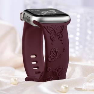 LORENZ 3D Engraving Floral pattern 42/44/45/49 MM iwatch Smart Watch Strap